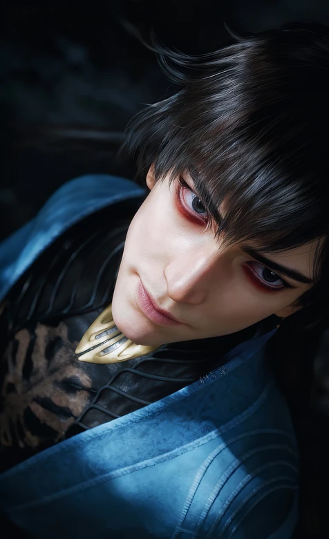 国漫写实帅哥·玄骨上人·暗黑冷峻风 血色眼妆气场拉满 热门国漫角色壁纸