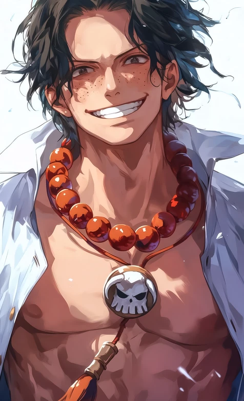 波特卡斯·D·艾斯·红珠骷髅坠 二次元写实风 海贼王动漫壁纸