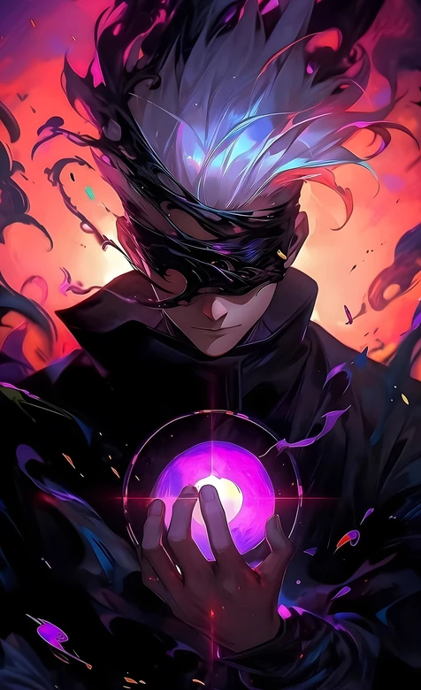 五条悟·领域展开 暗黑炫彩风 咒术回战动漫壁纸
