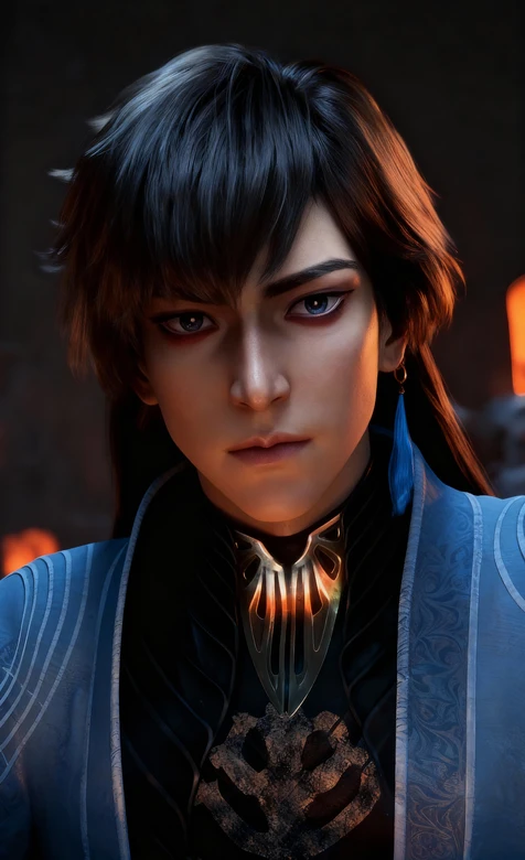 玄骨上人萧诧蓝袍金饰 国漫古风 热血国漫壁纸