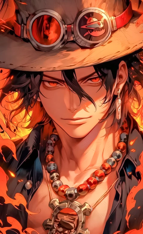 波特卡斯·D·艾斯·火焰燃情 写实动漫风 航海王热血壁纸