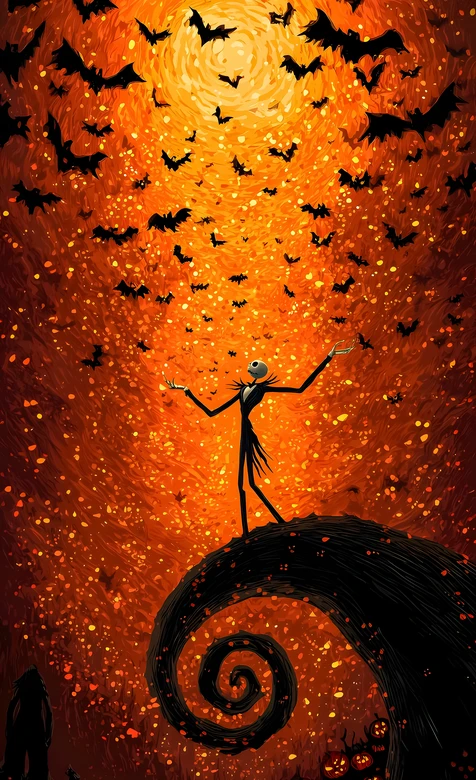 杰克·斯凯林顿 暗黑奇幻风《圣诞夜惊魂》手机壁纸