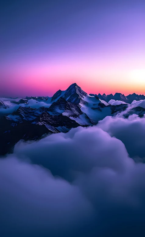 雪山云海日出·唯美梦幻自然风景壁纸