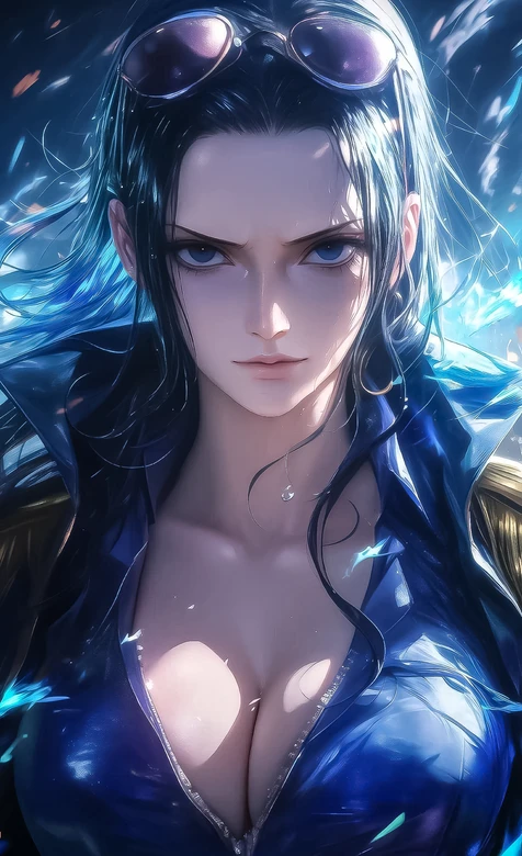 妮可·罗宾·墨镜湿发酷飒·写实风·海贼王动漫手机壁纸