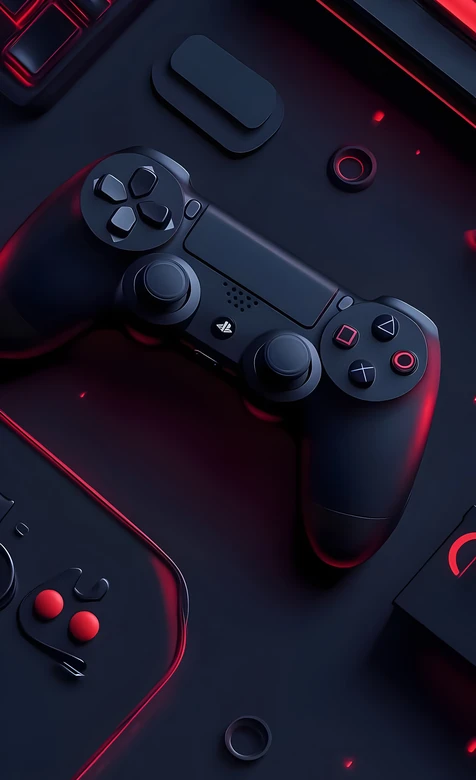 PlayStation游戏手柄·暗黑科技风 电竞外设主题手机壁纸（高热度电竞壁纸）