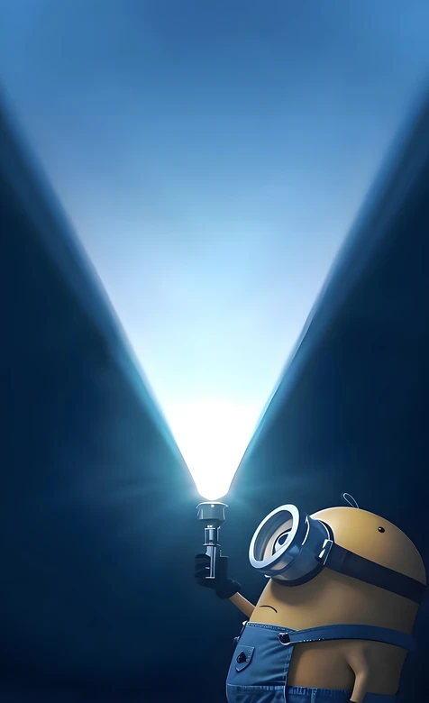 小黄人·举手电筒探索 暗黑风冒险感手机桌面