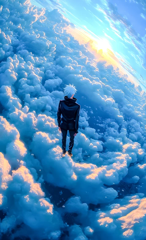 五条悟·白发 咒术回战二次元唯美云海日出壁纸