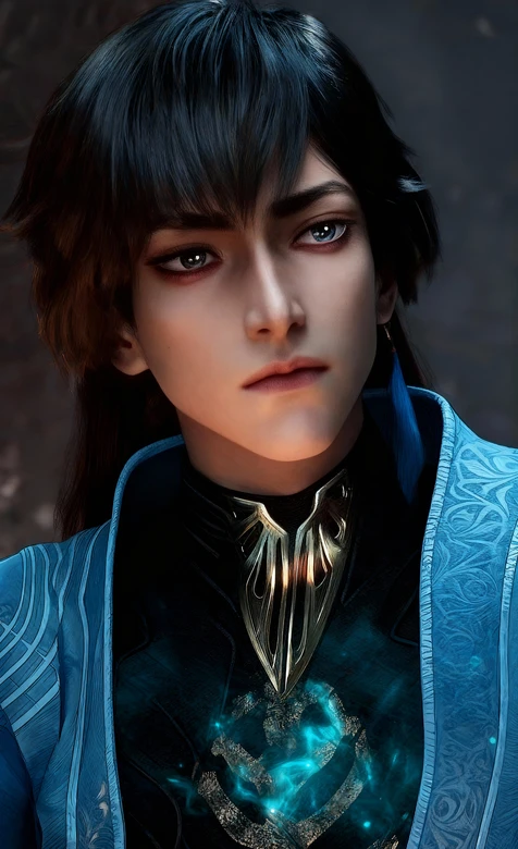 帅哥玄骨上人·蓝焰流转 国风写实风 热血向手机壁纸