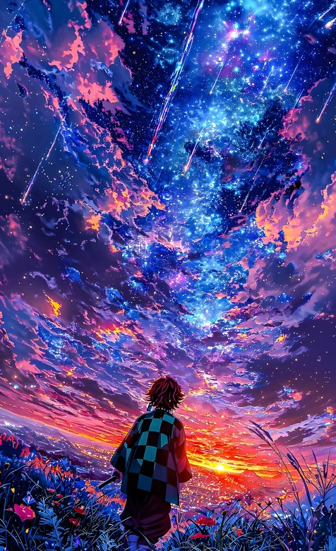 炭治郎·执刃望星 鬼灭之刃唯美梦幻星空壁纸（高人气动漫壁纸）