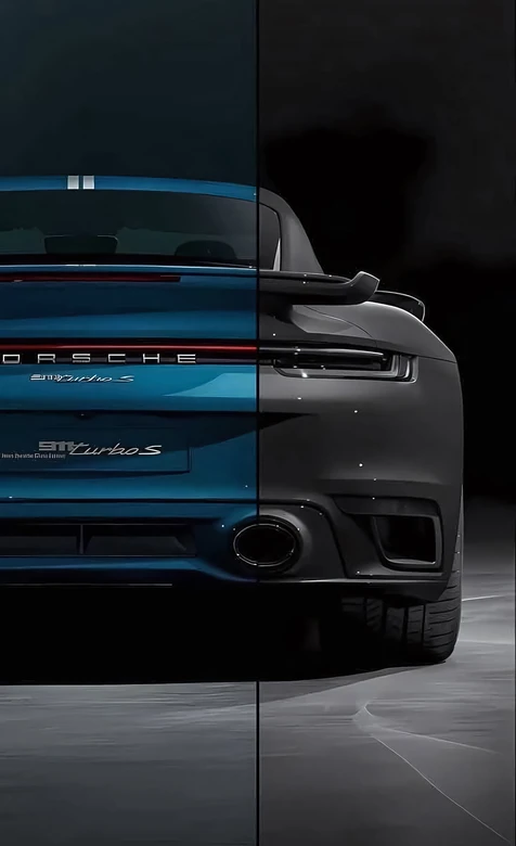 保时捷911 Turbo S·蓝灰拼接科技风 高质感汽车壁纸