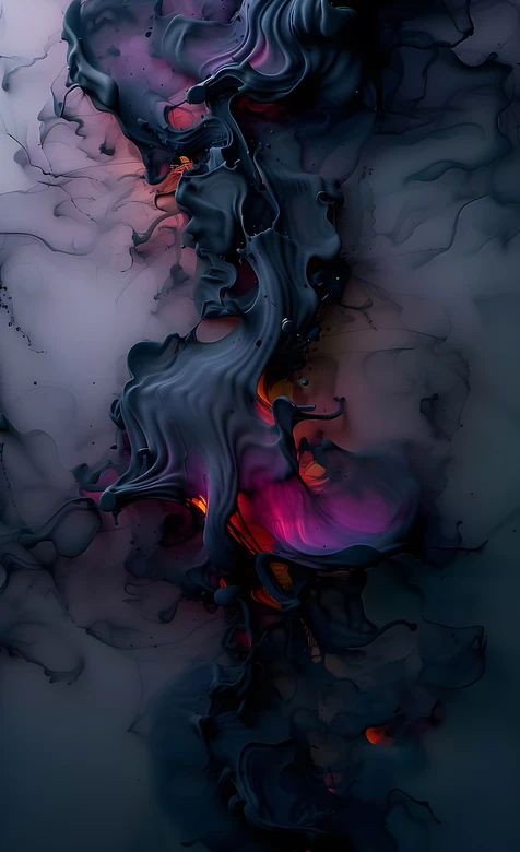 流体墨韵·暗黑梦幻风流体艺术酷炫手机壁纸