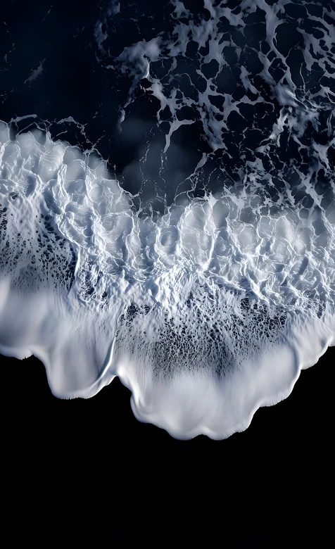 海浪拍岸·暗黑写实风 高质感海浪主题壁纸