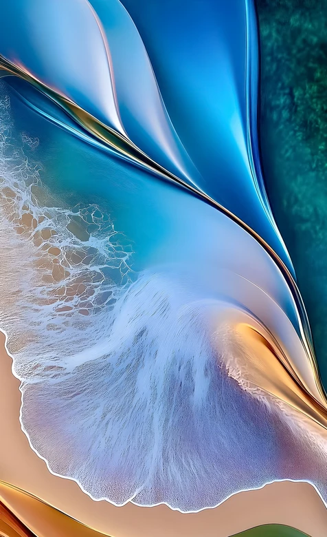 抽象流体海浪丝绸纹理·唯美梦幻风手机壁纸