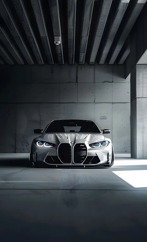 宝马M系跑车·暗黑工业风车库场景 高质感汽车壁纸