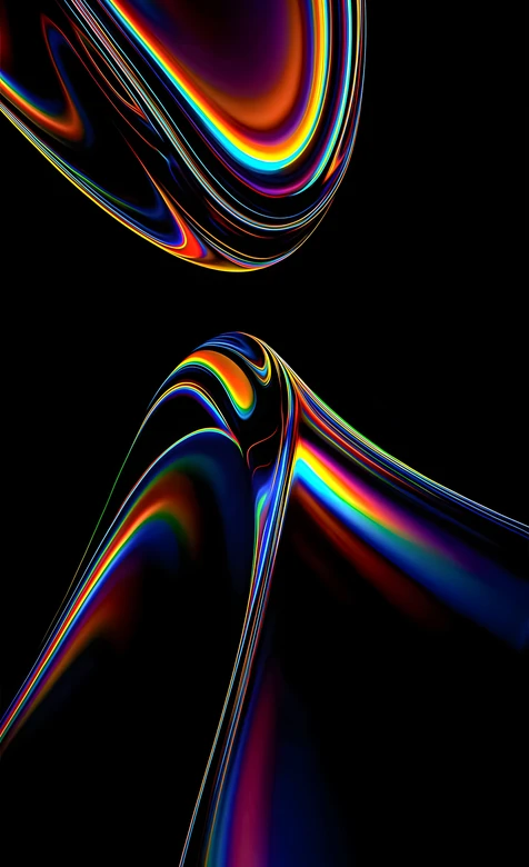 炫彩流体线条场景·赛博朋克风·超酷抽象手机壁纸