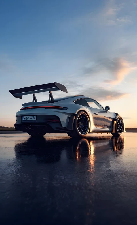 保时捷911 GT3 RS·写实炫酷·黄昏镜面超跑手机壁纸热图