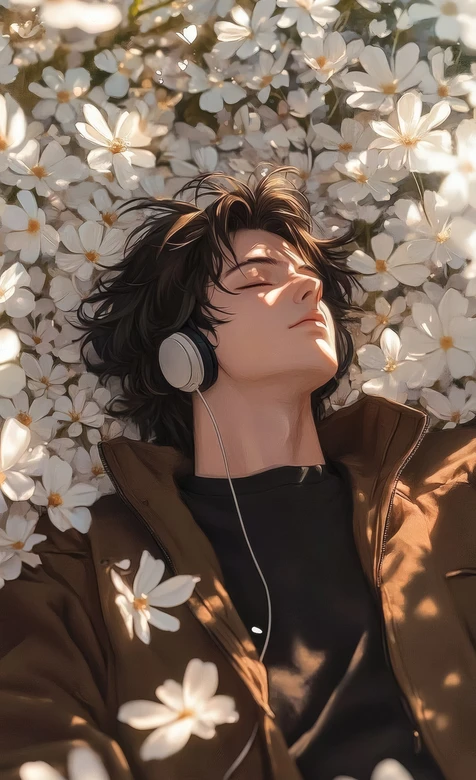 唯美小憩帅哥·戴耳机闭眼治愈风 热门手机壁纸