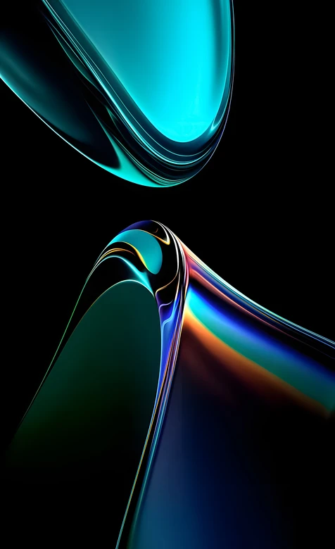 炫彩流体曲面·科技感抽象风 超火渐变光影手机壁纸
