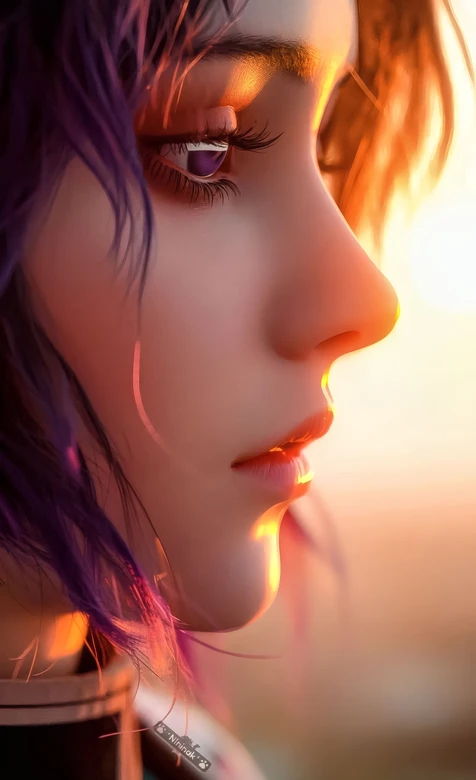 蝴蝶忍·唯美写实风 鬼灭之刃同人 夕阳氛围感手机壁纸