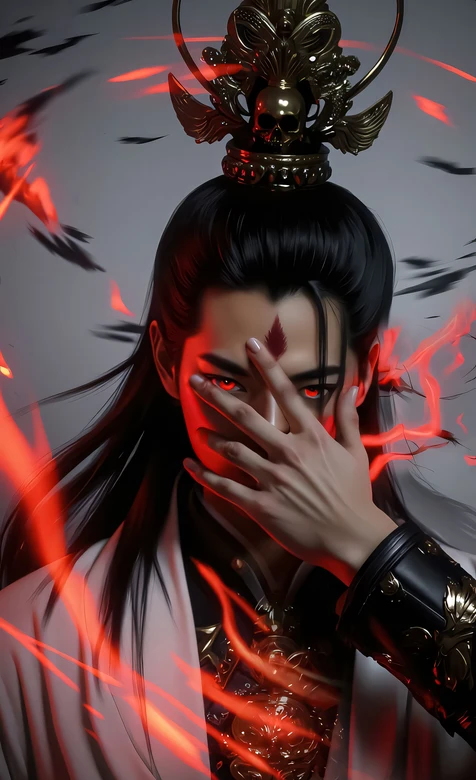 黑悟空神话·二郎显圣真君·血纹红瞳焰影绕 暗黑国风玄幻壁纸