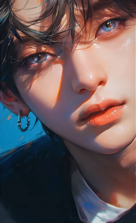 帅气少年·写实油画风 高质感手机壁纸