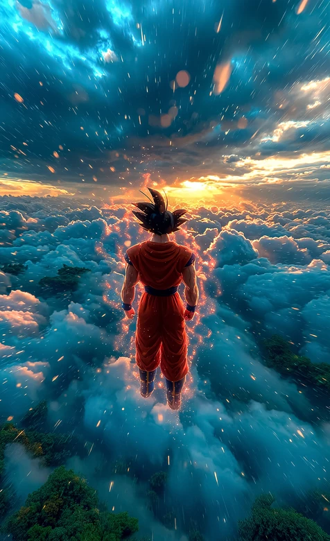 孙悟空·气焰燃烧 云海日出·《龙珠》唯美热血超燃动漫壁纸