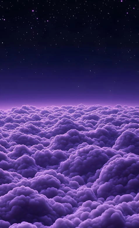 星空云海·梦幻紫调唯美场景 浪漫夜空风壁纸