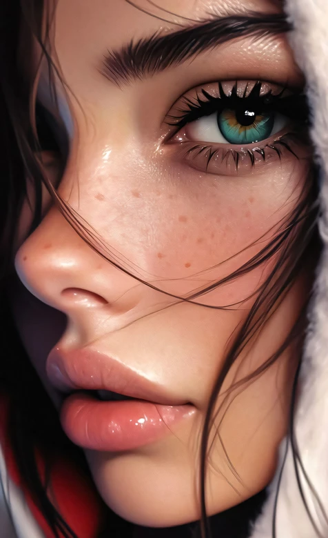 超写实唯美CG人物·雀斑睫毛绒毛发丝 高质感手机壁纸