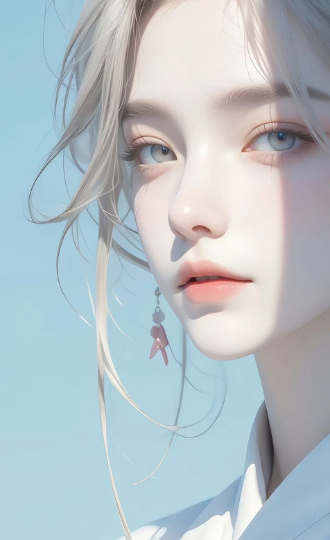 银发少女·唯美写实原创CG 清新治愈竖屏壁纸