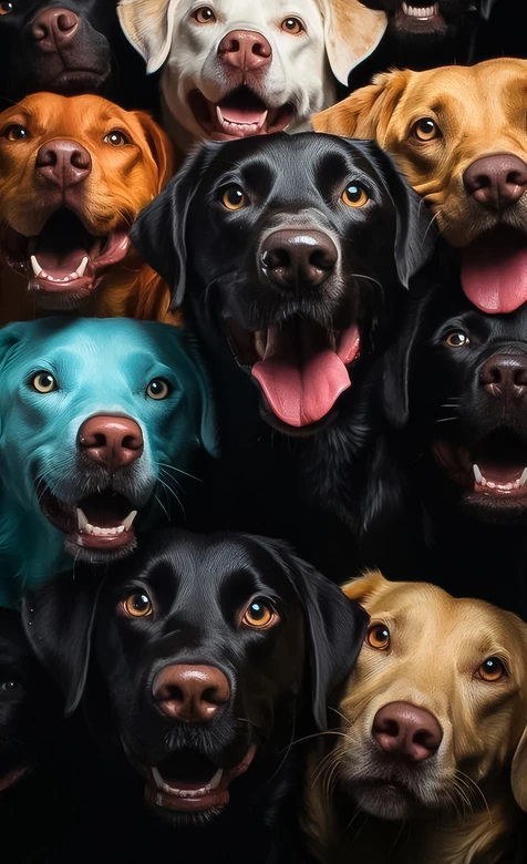 多彩狗狗群像·写实拟真风 热门宠物手机壁纸