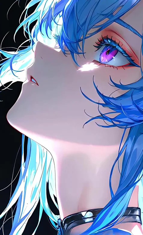 蓝发紫眸动漫少女·唯美炫酷风 国漫高人气动态壁纸