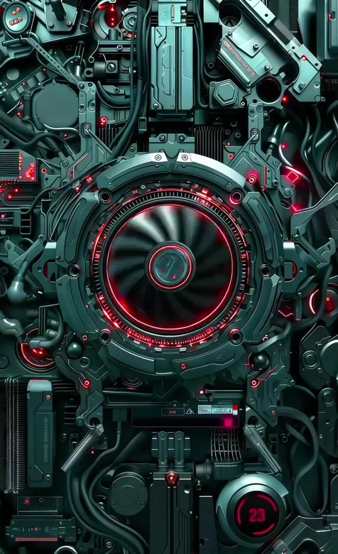 赛博朋克机械风扇·科技风硬核动态手机壁纸