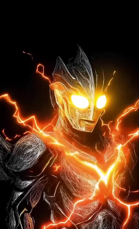 诺亚奥特曼·黄V纹路 暗黑线条风 特摄动态手机壁纸推荐