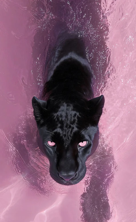 黑豹·粉瞳暗黑唯美风 高质感手机壁纸