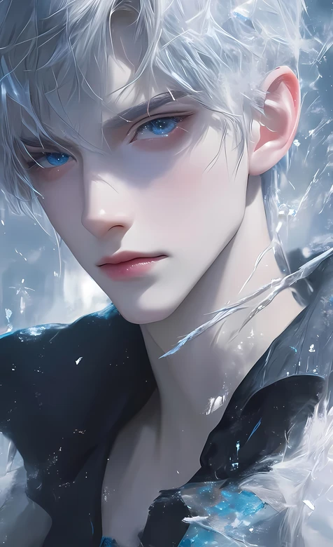 银发冰系帅哥·唯美冰雪奇幻风 冷感意境手机壁纸