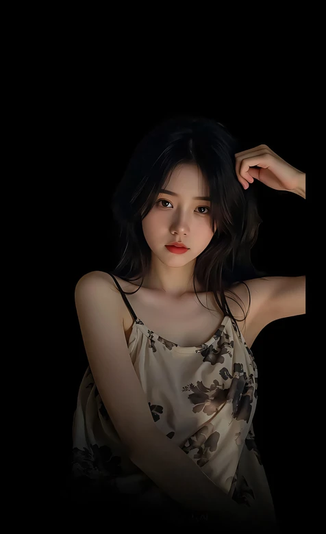 长发女性·吊带花裙·暗黑唯美风 高质感手机壁纸