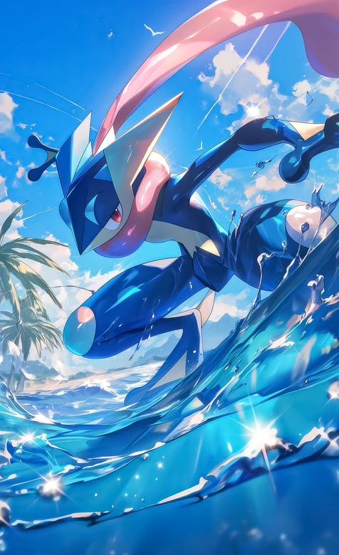 甲贺忍蛙·水浪疾驰 二次元宝可梦游戏壁纸