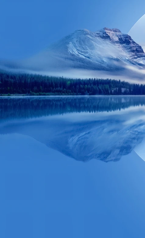 雪山湖泊森林倒影·唯美清新 自然治愈系手机壁纸