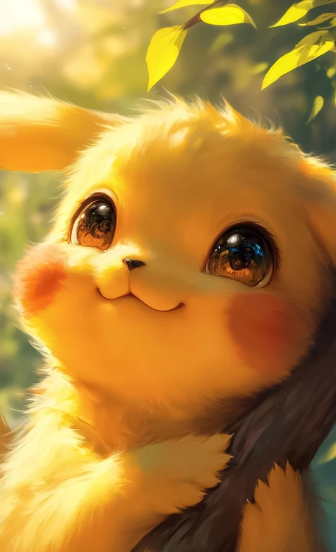 皮卡丘·写实治愈风 宝可梦萌系温馨场景手机壁纸