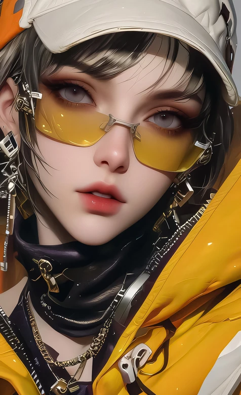 赛博朋克机能风人物·黄镜金属配饰·高质感手机壁纸精选