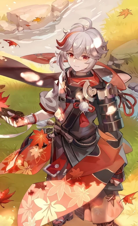 枫原万叶·枫叶武士 和风原神游戏角色壁纸