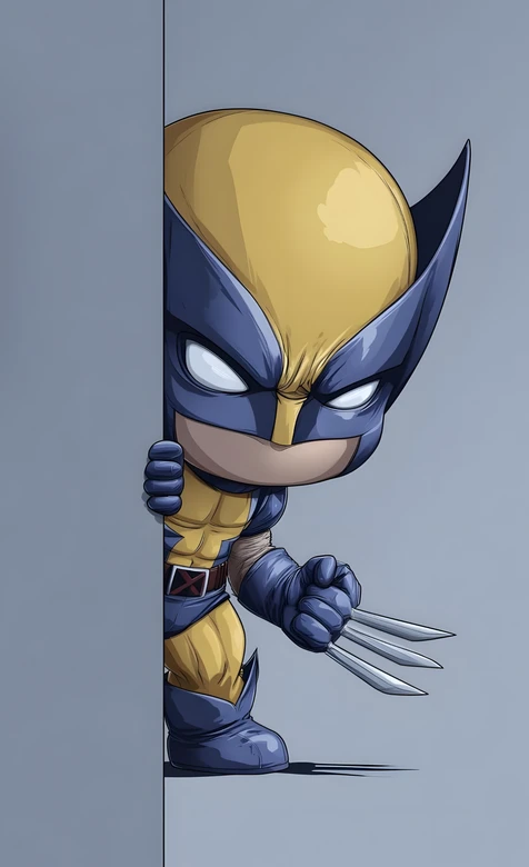 金刚狼·利爪出鞘 Q版卡通风（漫威X战警）超人气手机壁纸
