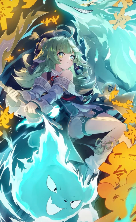 藿藿·驭灵执杖 原神国漫二次元风手机壁纸热门款