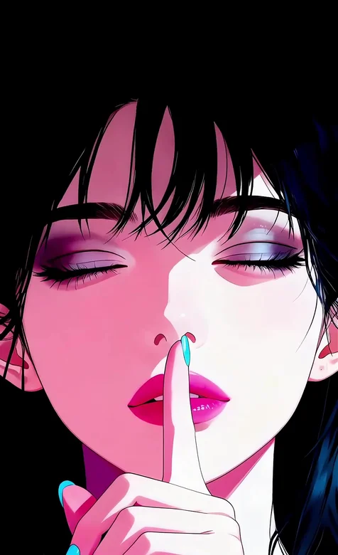 二次元插画蓝眼少女·噤声 动态手机壁纸精选