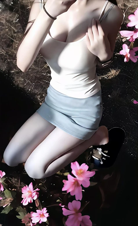 唯美写实虚拟少女·花丛光影·高清手机壁纸精选