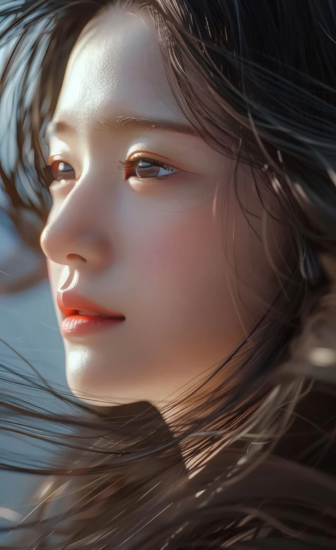 写实风长发女生·发丝飞扬唯美感 超火女生壁纸推荐