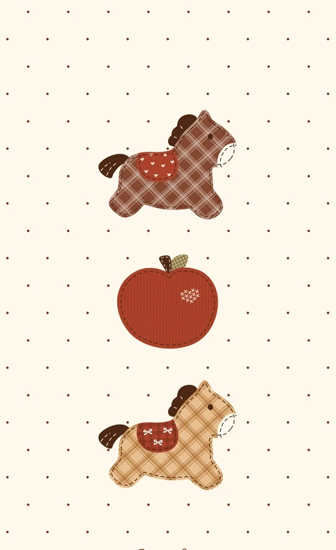 布艺小马苹果·可爱治愈风马年手机壁纸 高人气萌系背景图