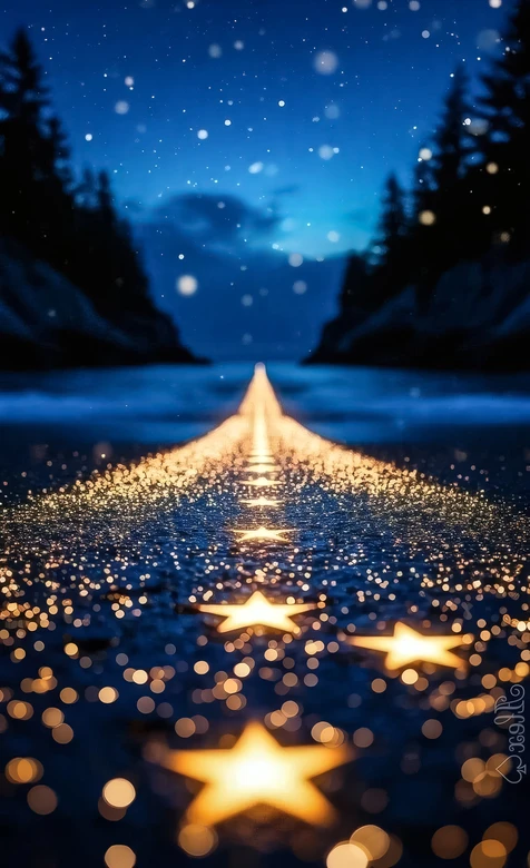 海边星光之路·梦幻唯美风 治愈系手机壁纸