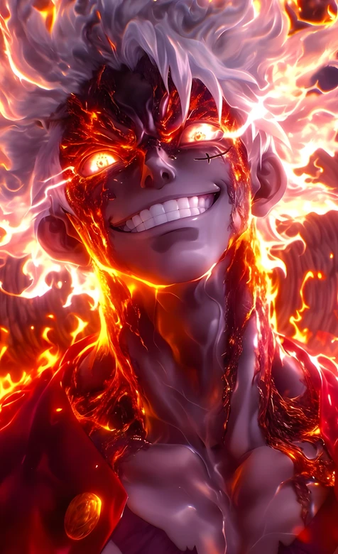 蒙奇·D·路飞·火焰觉醒 暗黑热血风 海贼王高燃壁纸