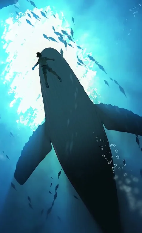 少年乘鲸潜海·二次元深海奇幻动态手机壁纸
